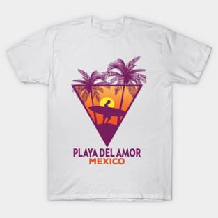 Retro Playa Del Amor Mexico T-Shirt